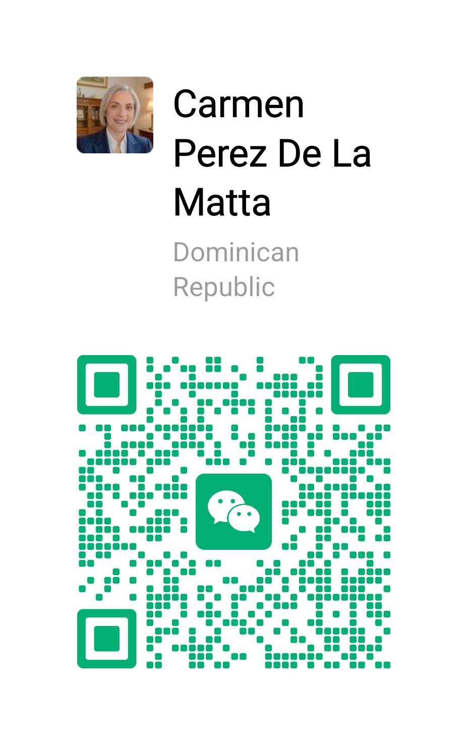 Escanea con WeChat para contactar a Carmen Pérez De La Matta